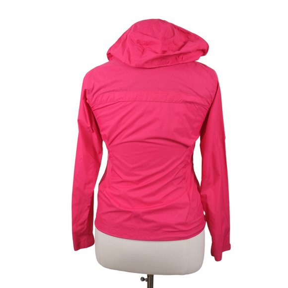 Columbia Women's M Lightweight Full Zip Hooded Nylon Windbreaker Jacked Pink - Picture 7 of 12
